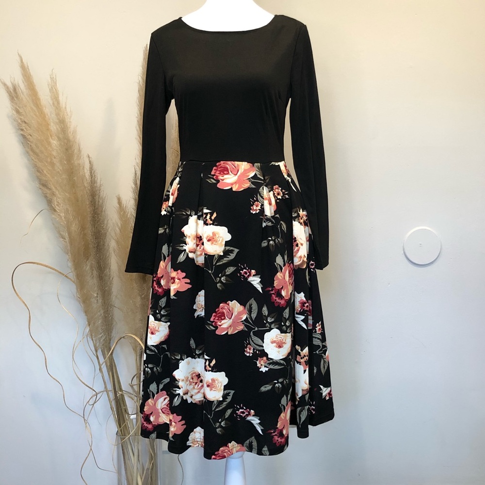 OXIULY | Retro Floral Dress